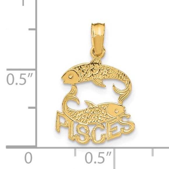 10k Yellow Gold Small Zodiac Signs astrological symbol Necklace Charm Pendant - Picture 10 of 16